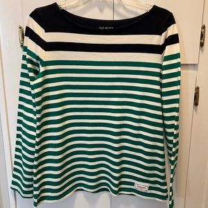 NWOT Talbots Authentic Tee. Kelly/navy/ivory.